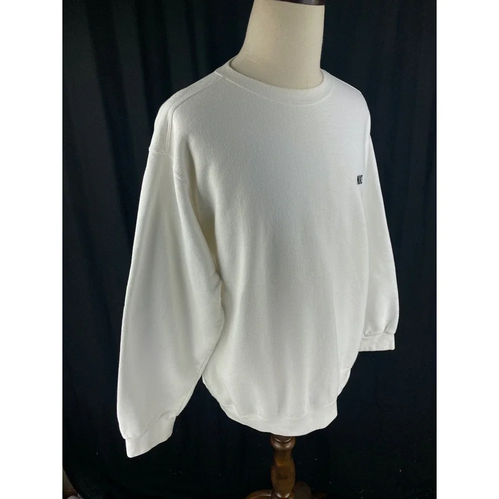 Nike Mens‎ Y2K Mini Spellout Vtg Sweatshirt XL Pullover White Side Logo Crewneck